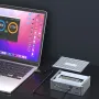 TB025 13-in-1 M2 NVMe SSD Enclosure Thunderbolt4 Hub with Dual HD 8K60Hz PD60W USB-C 10Gbps USB-C SD/TF Card Reader Mic&Audio 3.5mm for Mac Windows PC