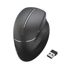 Mouse gamer vertical sem fio HXSJ T32 2.4G com roda lateral, 4800 DPI, ergonômico, 6 botões, para e-sports
