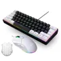 HXSJ Wired Keyboard and Mouse Set 61 Keys Gaming Keyboard 7 Colours backlight 4 DPI Stages White/Black Mouse