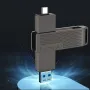 Lenovo SX5 Pro Type-C & USB3.2 Solid State Flash Drive 256GB 128GB Dual Interface 360° Rotation Zinc Alloy USB Disk Portable Thumb Drive