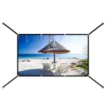 100/120 Inch V Buckle Extension Portable Projector Screen 16:9 4K Compatible 160° Wide Viewing Angle HD Outdoor Indoor Easy Setup Washable Projection Screen for Home Theater Backyard