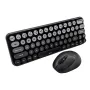 MK260 2.4G Wireless Keyboard Mouse Set 65 Keys Gradient Punk Silent Keycaps Keyboards and 3-Level DPI Adjustable Office Mice