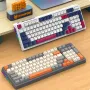 XUNFOX K95 96 Keys Gasket Structure Mechanical Gaming Keyboard with Volume Knob Tri-mode Hot Swappable RGB Light Rechargeable 2.4G/BT/Wired Gaming Keyboard