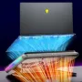 D17 Dual Turbine Laptop Cooling Pad with Adjustable Height and RGB Lighting for 15-21 Inch Computers, Quiet Gaming Cooling Solution, Powered by Type-C