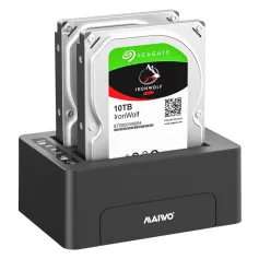 MAIWO K3082 USB3.0 kétrekeszes merevlemez-másoló hatékony hőelvezetés 2,5 \ / 3,5 \ SATA soros portos SSD félvezető-alapú meghajtóhoz