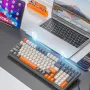 WOLF OF WILDERNESS K8 100 Keys Wireless bluetooth Mechanical Gaming Keyboard Tri-mode Connection Gasket Structure Hot Swappable RGB Light Customed Gamer Keyboards for Laptop Computer