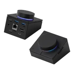 Hagibis Knob USB-C Hub with Shortcut Buttons Type-C RGB Docking Station with 5Gbps USB3.0*2 / 5Gbps USB-C / PD100W USB-C / HOST / 4K@60Hz HD / 1000M RJ45 / SD3.0/TF3.0 Volume Adjustment Desktop Controller for Macbook Win Laptop