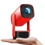 [EU/US Direct] SkyEcho FreeONE Portable Speaker Projector Android OS Wi-Fi 6 Auto-Focus Built-in-270° Rotation Stand 350 ANSI Lumens Bluetooth 5.2 Auto-Keystone Correction Netflix Youtube Ceiling Projector EVA Storage Bag EU Plug Global Version