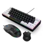 HXSJ Wired Keyboard and Mouse Set 61 Keys Gaming Keyboard 7 Colours backlight 4 DPI Stages White/Black Mouse