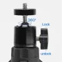 YG300 360° Gimbal Rotary Projector Stand Bracket 180mm Height 92g Lightweight Alloy ABS Projector Stand 90° Tilt Quick Lock Universal Mount for Camera Phone Webcam