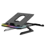 9001-RGB-BK Double-layer RGB Laptop Holder Heat Dissipation Lifting Stand 9-level Lifting Adjustable Foldable Vertical Elevating Aluminum Alloy Base