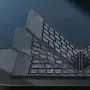 Two-Fold bluetooth Keyboard Magnetic Closure Portable Mini bluetooth Keyboard Rechargeable for Office Keyboard Laptop