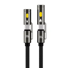 BlitzWolf® BW-HDC9 4-in-1 240W vit Chaje Deyò Lighting Cigarete Limyè 1.2M 2M Nylon Braid 480Mbps Done Kab