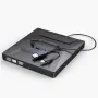DeepFox External DVD Drive USB3.0 Type-C Cable Portable Optical Player CD RW Writer Burner for Laptop Desktop