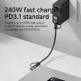 Hagibis 240W USB-C to C Adapter with Lanyard 80Gbps 90 Degree Converter 8K Video USB4 Adapter for MacBook iPhone 16 Pro Tablet