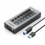 ORICO AT2U3 7-in-1 5Gbps USB 3.0 Hub Docking Station with Independent Power Switch 7xUSB-A Splitter Adapter for Macbook Mobile Phone Tablets