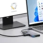 محطة إرساء هاجيبيس 9 في 1 من النوع C مع شاشة LCD، محول متعدد المنافذ مع USB 3.0 وUSB 2.0 وUSB-C PD100W HD 4K@60Hz Gigabit Ethernet محول A إلى C وTF/SD وAUX 3.5 مم