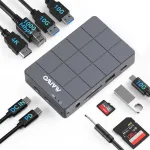 MAIWO 11-in-1 USB-C Hub with 10Gbps M.2 NVMe SATA SSD Enclosure 4K@60Hz / 100W PD / USB3.1 Gen2 / USB2.0 / RJ45 1000Mbps Ethernet / SD/TF Card Reader / 3.5mm Audio Docking Station
