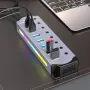 7-in-1 RGB USB 3.0 Hub Docking Station with Independent Switch Multi-ports USB Adapter with 5Gbps USB3.0*7 for PC Laptop Computer Plug and Play