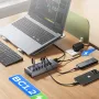 ORICO AT2U3 7-in-1 5Gbps USB 3.0 Hub Docking Station with Independent Power Switch 7xUSB-A Splitter Adapter for Macbook Mobile Phone Tablets
