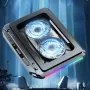D17 Dual Turbine Laptop Cooling Pad with Adjustable Height and RGB Lighting for 15-21 Inch Computers, Quiet Gaming Cooling Solution, Powered by Type-C