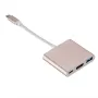 USB 3.1 конвертер USB-C в HD адаптер концентратор 3-в-1 Type-C в HDMI/USB 3.0/Type-C алюминиевый для Apple Macbook адаптер