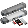 DM-HC61 6-in-1 OTG Type-C SD TF Card Reader USB 3.0 Micro USB Flash Drive Adapter 5Gbps High Speed Transmission Multifunctional Card Reader
