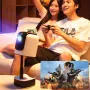 TS1 Full HD 1080P LCD LED Projector Android 11.0 2+32GB WiFi6 Projector Auto Keystone Built-in HiFi Speaker Support Wireless Projector/Same Screen Video Home Theater Projectors