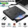 Mechzone ポータブル USB3.0 Type-C 光学ドライブ ブラック トレイタイプ 外付け DVD-RW 最大24倍速高速データ転送 Win XP Win 7 Win 8 Win 10 Mac用