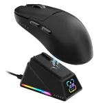 Ajazz AJ159 APEX Gaming Gamer Mouse PAW3950 Tri-Mode Wireless 2.4G bluetooth Lightweight 400mAh Battery with RGB Magnetic Charging Base