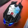 YinDiaoG10 有線マクロプログラミングゲーミングマウス カラフル水冷ライト 7200 DPIマウス LEDバックライト付き 7ボタンUSBゲーマーマウス PC ノートパソコン用