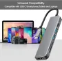 Bakeey 6-in-1 USB-C Hub Adapter HDMI 4K@30Hz USB3.0 USB-C Docking Station 100W PD Charging SD Reader Witch Splitter for Apple Huawei Laptops Macbook