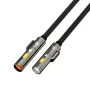 TUTI PD240W USB C to C Fast Charging Cable with Lighting Cigarete Lighter Function 480Mbps Data Transfer Built-in Flashlight Zinc Alloy Nylon Braided Cables