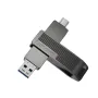 Lenovo SX5 Pro Type-C & USB3.2 Solid State Flash Drive 256GB 128GB Dual Interface 360° Rotation Zinc Alloy USB Disk Portable Thumb Drive