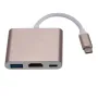 USB 3.1 конвертер USB-C в HD адаптер концентратор 3-в-1 Type-C в HDMI/USB 3.0/Type-C алюминиевый для Apple Macbook адаптер