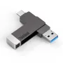 محرك أقراص فلاش لينوفو ثينك بلس BU100 من النوع C وUSB 3.2 بسعة 512 جيجابايت/256 جيجابايت/128 جيجابايت/64 جيجابايت، محرك أقراص محمول عالي السرعة دوار بزاوية 360 درجة