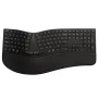 Delux GM909 Ergonomic Keyboard 2.4G Wireless/bluetooth 112 Keys Rechargeable Full Size with Scissor Switch Palm Rest for Windows/Mac