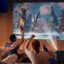 P10 Smart 4K Wifi Portable 1080P LED Projector with Remote Electronic Focusing 4-points Keystone Correction Built-in Stereo Speaker Smart Home Theater Video Player