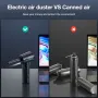 MECO ELEVERDE - Soplador de aire comprimido con luz LED, 3 velocidades a 100.000 RPM, aspirador eléctrico para PC/teclado, aspirador inalámbrico reutilizable.