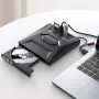 DeepFox External DVD Drive USB3.0 Type-C Cable Portable Optical Player CD RW Writer Burner for Laptop Desktop