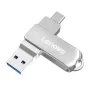 محرك أقراص فلاش لينوفو SS360 من النوع C وUSB 3.2 بسعة 256 جيجابايت/128 جيجابايت/64 جيجابايت/32 جيجابايت بسرعة 150 ميجابايت/ثانية وذاكرة معدنية عالية السرعة، محرك أقراص USB محمول، قابل للتوصيل والتشغيل