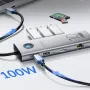 Orico 10 In 1 Type-C ডকিং স্টেশন USB অ্যাডাপ্টার USB2.0 USB3.0*3 PD100W USB-C 4K@60Hz HD RJ45 SD/TF কার্ড রিডার 3.5mm অডিও পিসি কম্পিউটার ল্যাপটপ টিভির জন্য