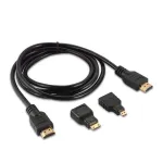 3 in 1 1.5m HDMI HD Cable Micro HDMI Connector HDMI Adapter 4K HD Cable for PS3 HDTV DVD XBOX PC Pro