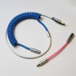 MechZone Handmade Coiled Cable Keyboard Coil Type-C Mini USB DIY Coiled Cable Data Cable USB C Aviation Connector for Mechanical Keyboard