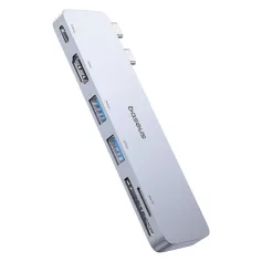Baseus 6 in 1 デュアル Type-C ドッキングステーション USB-C ハブ アダプター USB3.0*2 / Thunderbolt3/4 / HD / SD / TF カードリーダースロット付き XIAOMI HUAWEI MacBook Pro Air PC ノートパソコン用