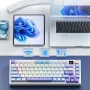 Fenglingdu F75 81 Keys Tri-mode Mechanical Keyboard with TFT Color Display and Metal Knob Hot Swappable Gasket Structure RGB 2.4G/BT/Wired E-sports 75% Layout Gaming Keyboard