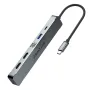 موزعات USB 5 في 1 من BlitzWolf BW-NEW TH11 مزودة بمنفذ HDMI مزدوج بدقة 4K بتردد 30 هرتز، ومنفذ VGA، ومنفذ USB 3.0، وشاحن PD بقوة 100 واط، وقاعدة توصيل من النوع C لأجهزة Apple وHuawei وMacBook