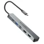 موزعات USB 5 في 1 من BlitzWolf BW-NEW TH11 مزودة بمنفذ HDMI مزدوج بدقة 4K بتردد 30 هرتز، ومنفذ VGA، ومنفذ USB 3.0، وشاحن PD بقوة 100 واط، وقاعدة توصيل من النوع C لأجهزة Apple وHuawei وMacBook