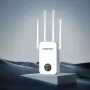 COMFAST 1200Mbps スマートスクリーン WiFi リピーター、外部アンテナ 4 本付き 2.4G/5.8GHz Wi-Fi エクステンダー アンプ、ホームルーターカバレッジ用