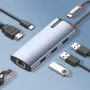 Estação de acoplamento LDNIO DS-16H 6 em 1 Tipo C Adaptador USB com USB 3.0*3 / RJ45 / USB-C PD / HD para PC e laptop
